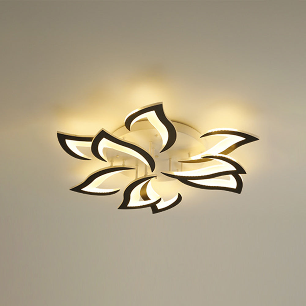 Hana Moderne Blume LED Deckenleuchte Schwarz/Weiß Wohn/Schlafzimmer Hardware Acryl