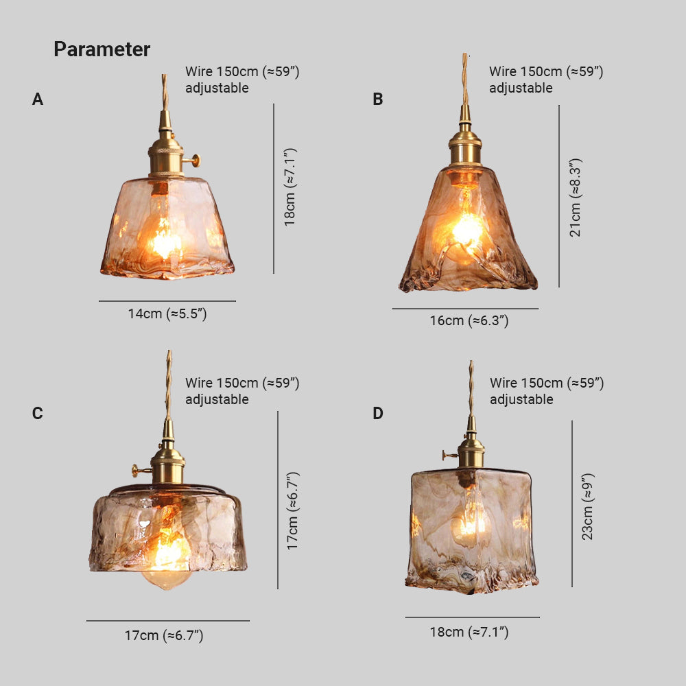 Levy Vintage LED Pendelleuchte Metall Glas Esszimmer Wohnzimmer Schlafzimmer