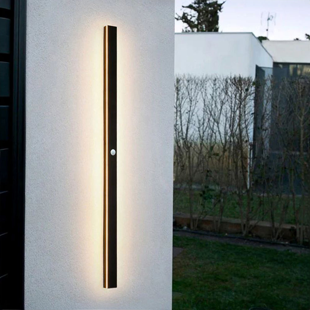 Edge Minimalistische Wasserdichte LED Außenwandleuchte Schwarz Garten Korridor