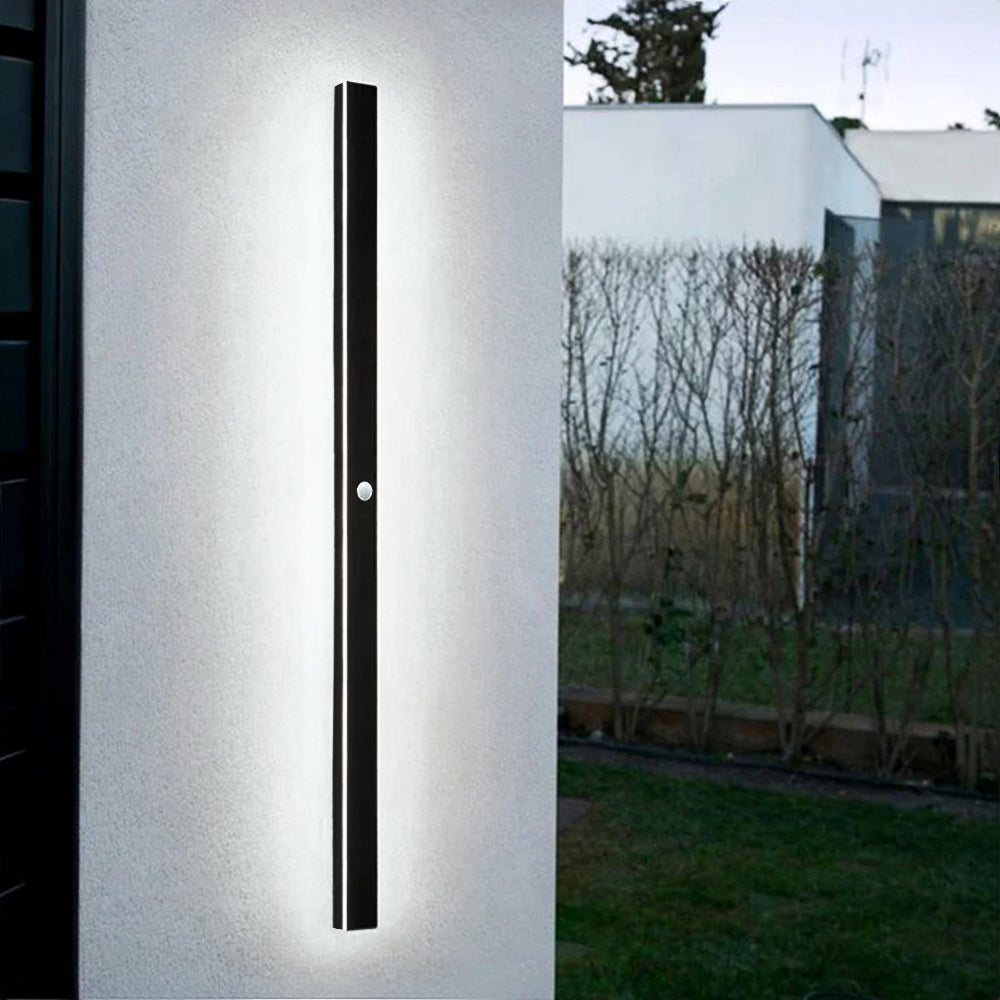 Edge Minimalistische Wasserdichte LED Außenwandleuchte Schwarz Garten Korridor