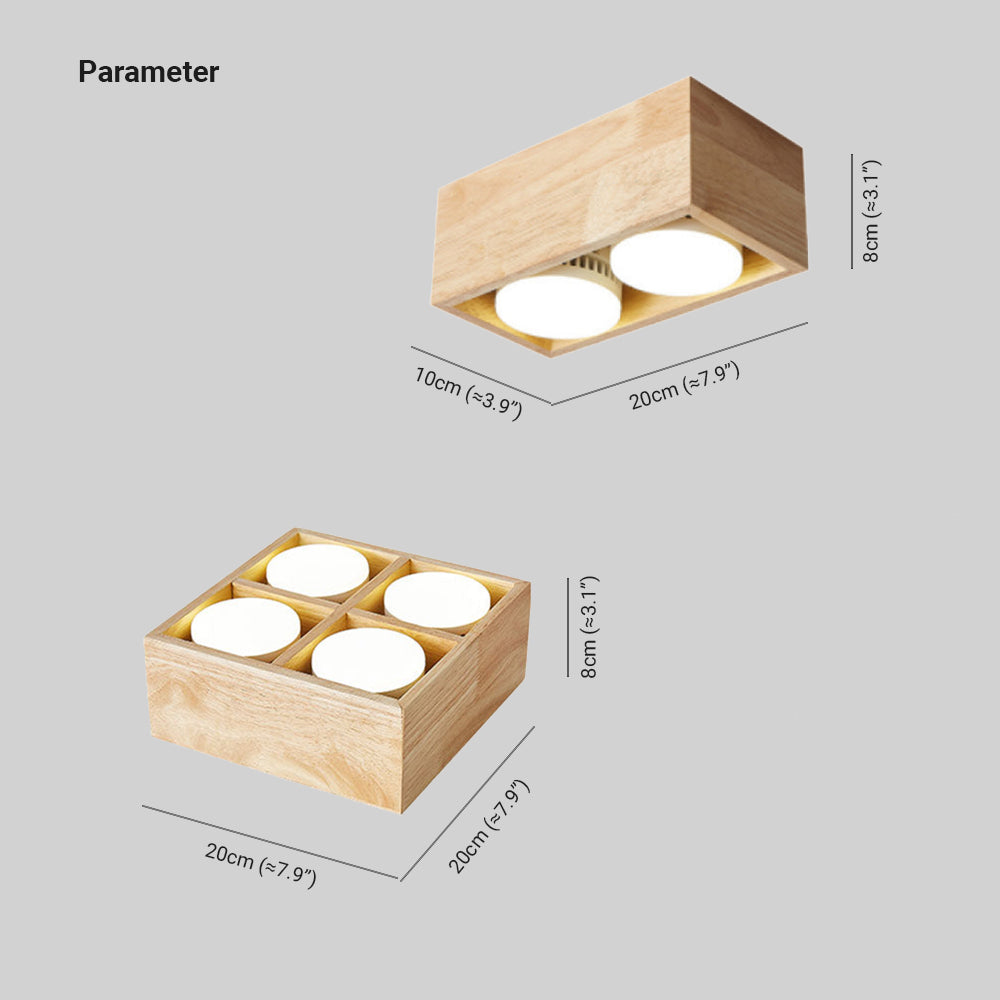 Ozawa Modern LED Deckenleuchte Platz Wohnzimmer Schlafzimmer Holz Acryl