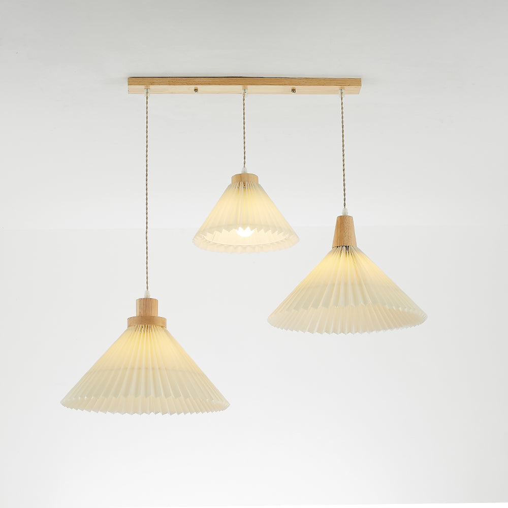 Ozawa Moderne LED Pendelleuchte Schlafzimmer/Wohnzimmer Weiß Holz