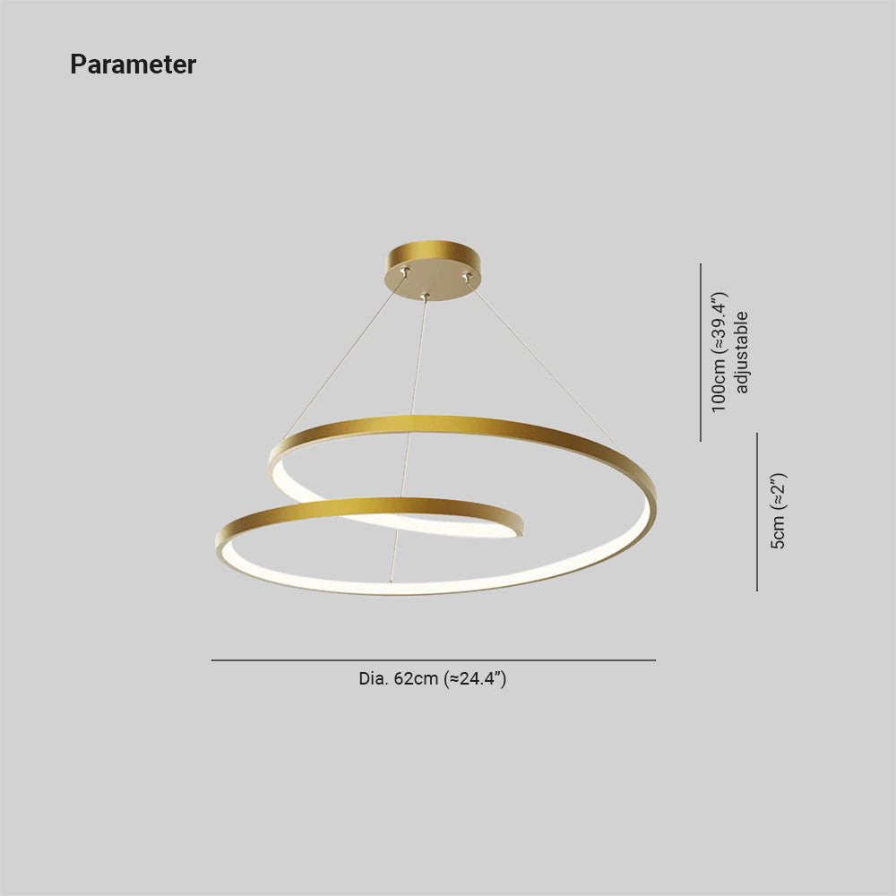 Arisha Modern Ring Linear LED Pendelleuchte Gold/Schwarz Wohn/Schlaf/Esszimmer Kupfer&Kieselgel