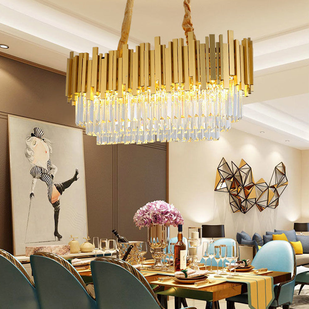 Marilyn Nordic Postmodern Luxury Gold Crystal Kronleuchter für Esszimmer & Wohnzimmer