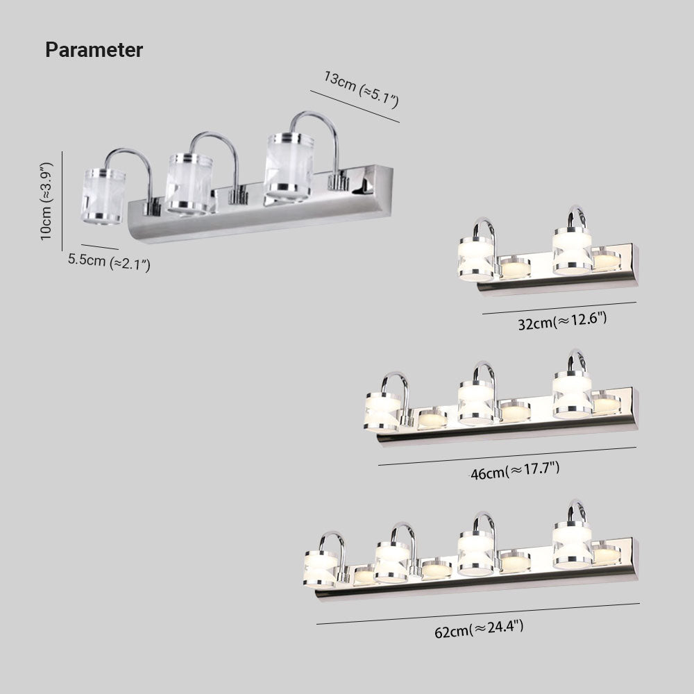 Leigh Modern Laterne LED Wandleuchte Silber Badezimmer Innen Metall&Acryl