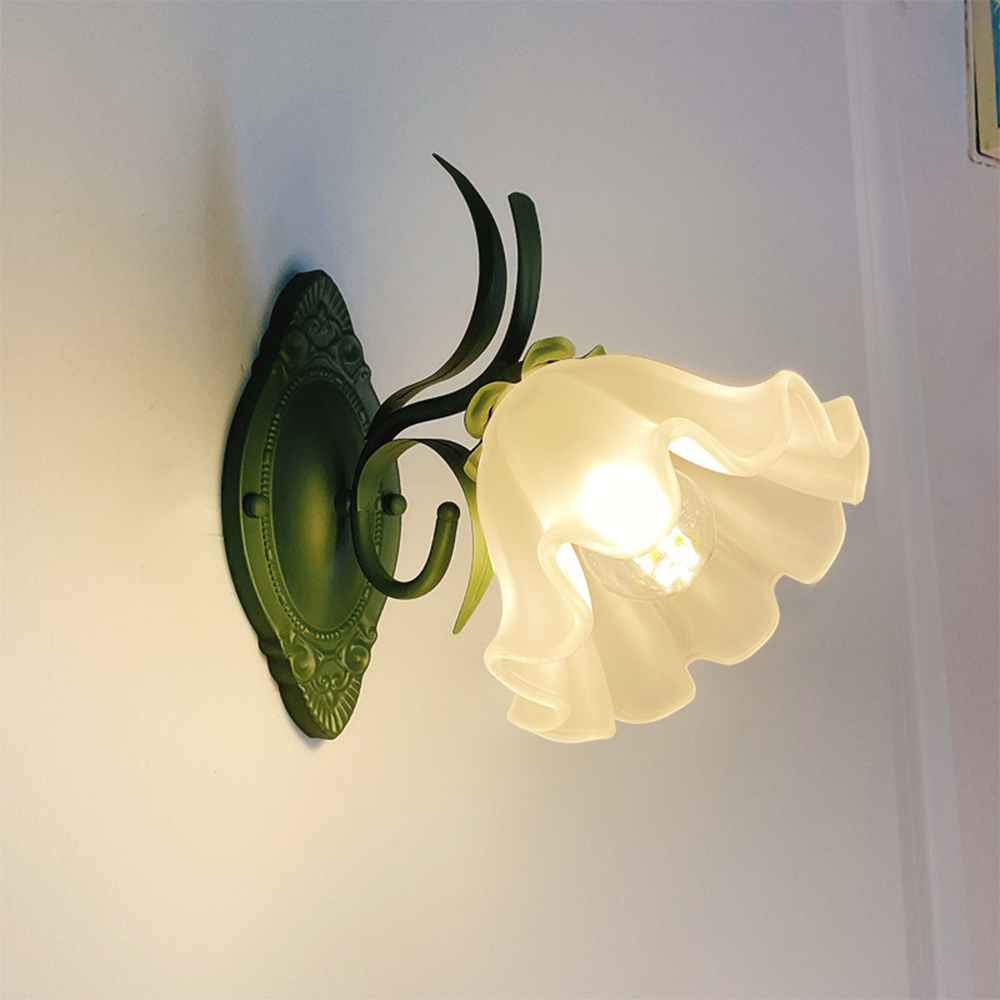 Lily Blume Metall Glas Wandleuchte Schlafzimmer Wohnzimmer