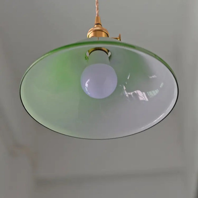 Hailie Rustikal Vintage LED Pendelleuchte Grün Glas Esszimmer