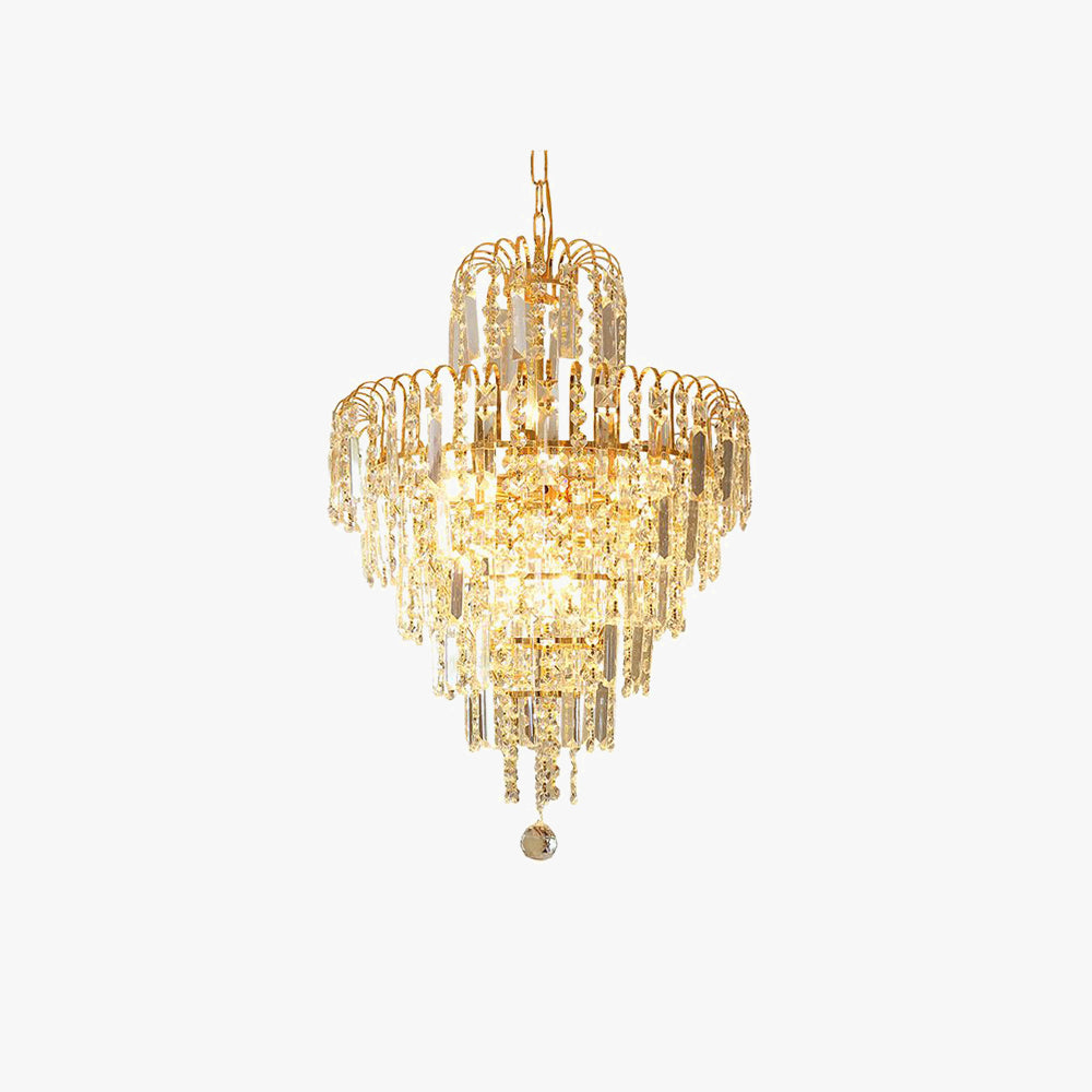Marilyn Luxus LED Kronleuchter Gold 5 Ebenen Wohn/Esszimmer Kristall