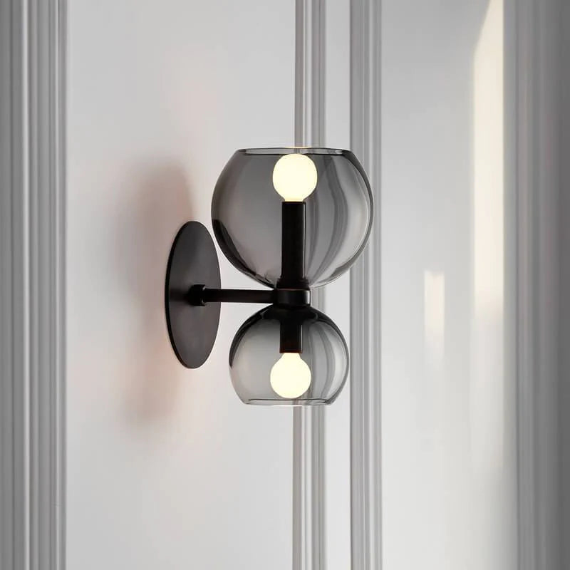 Valentina Moderne Sanduhr LED Wandleuchte Metall/Glas Weiß Wohnzimmer