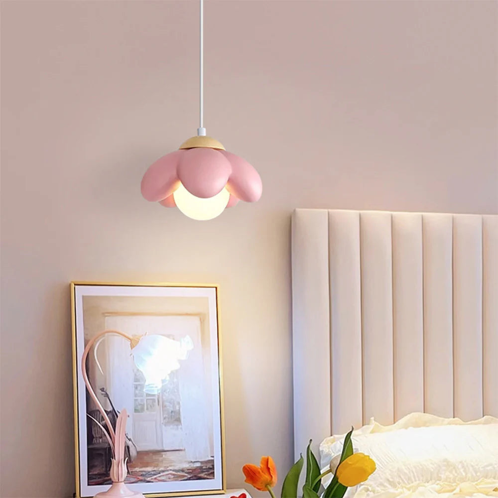 Hailie Modern Blume LED Pendelleuchte Holz Schlafzimmer