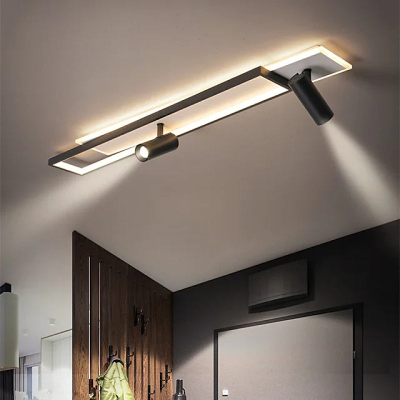 Edge Modern Rechteckig LED Deckenleuchte Schwarz Wohn/Schlafzimmer Metall&Acryl Verstellbar