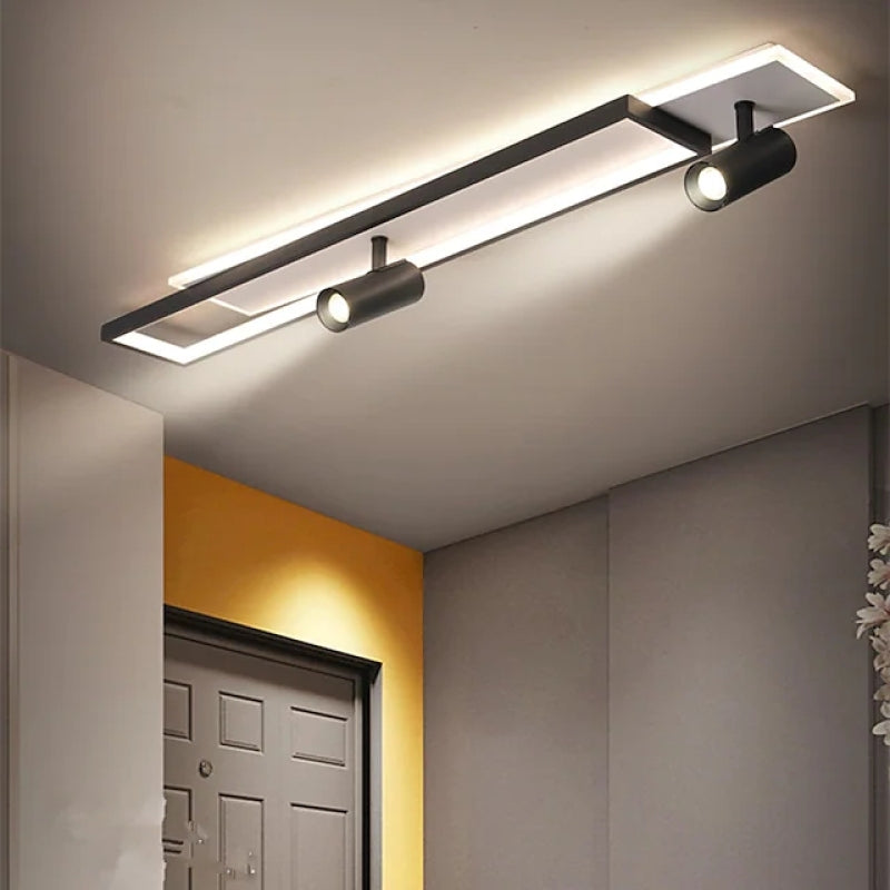 Edge Modern Rechteckig LED Deckenleuchte Schwarz Wohn/Schlafzimmer Metall&Acryl Verstellbar