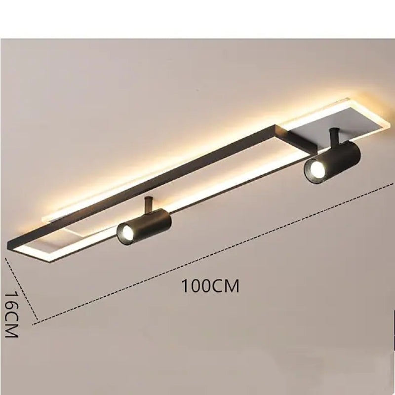 Edge Modern Rechteckig LED Deckenleuchte Schwarz Wohn/Schlafzimmer Metall&Acryl Verstellbar