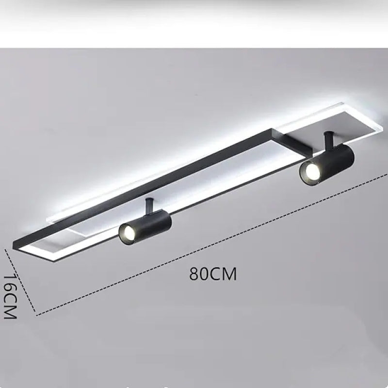 Edge Modern Rechteckig LED Deckenleuchte Schwarz Wohn/Schlafzimmer Metall&Acryl Verstellbar