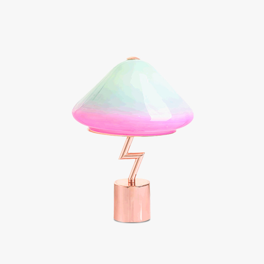 Morandi Modern Cute Mushroom Kinder Glas/Metall Tischlampe, Bunt