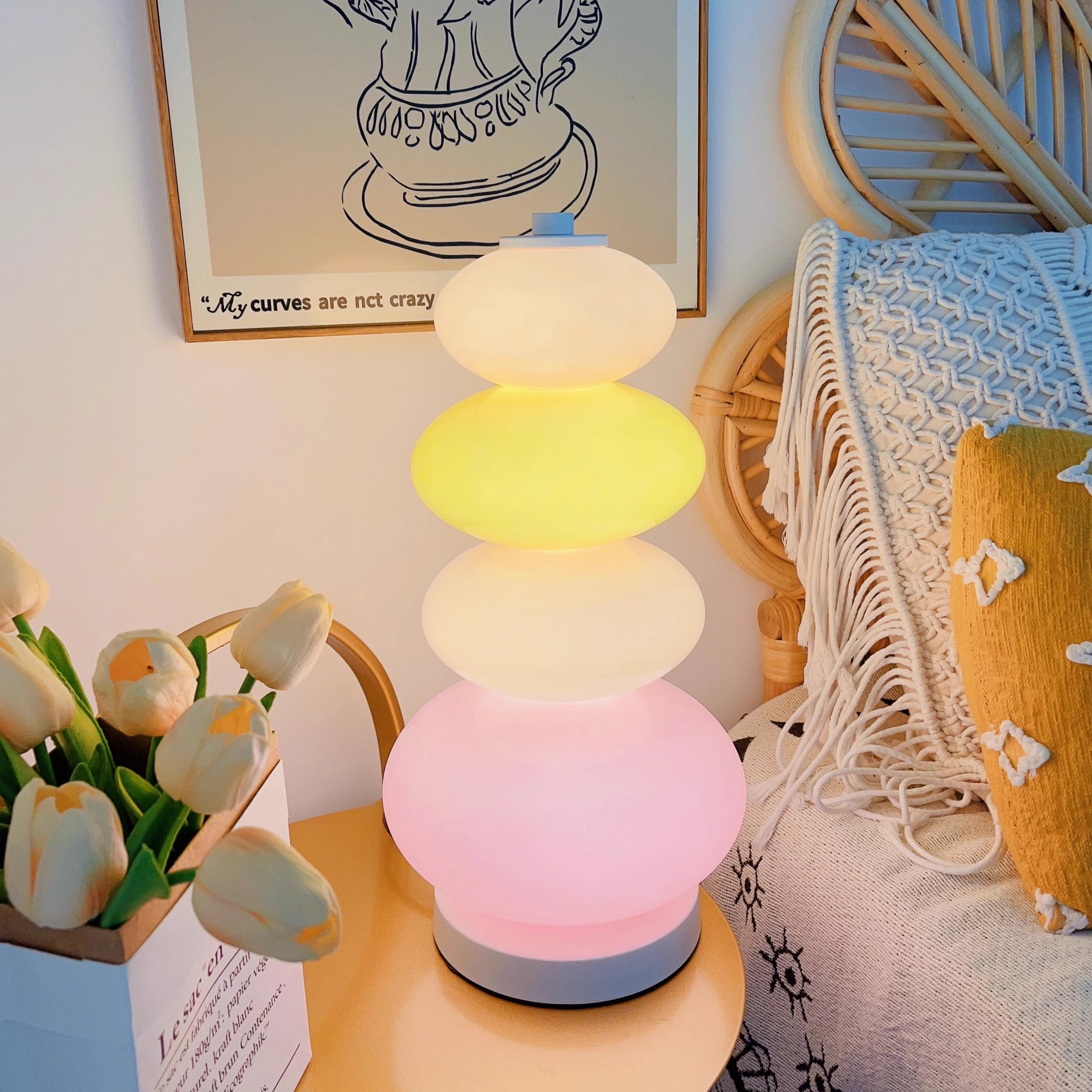 Morandi Design LED Stehlampe Wohn/Schlaf/Kinderzimmer Metall&Glas