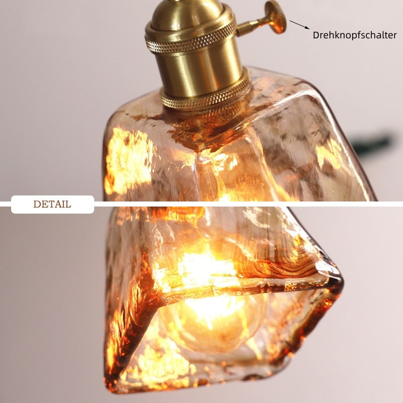 Levy Vintage LED Pendelleuchte Metall Glas Esszimmer Wohnzimmer Schlafzimmer