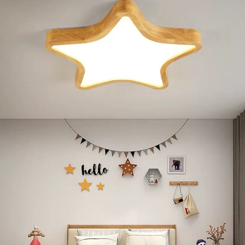 Freja Modern kreativ LED Deckenleuchte Holz Wohn Schlafzimmer