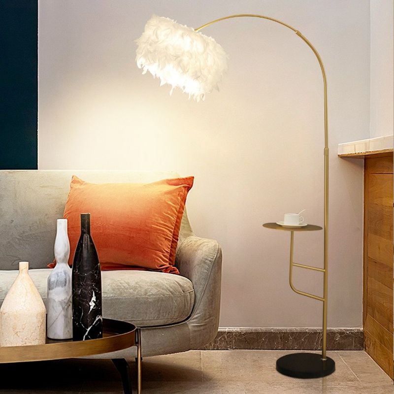 O'Moore Modern Stehleuchte Elegant Feder, 2 Farbe, Wohnzimmer, Metal