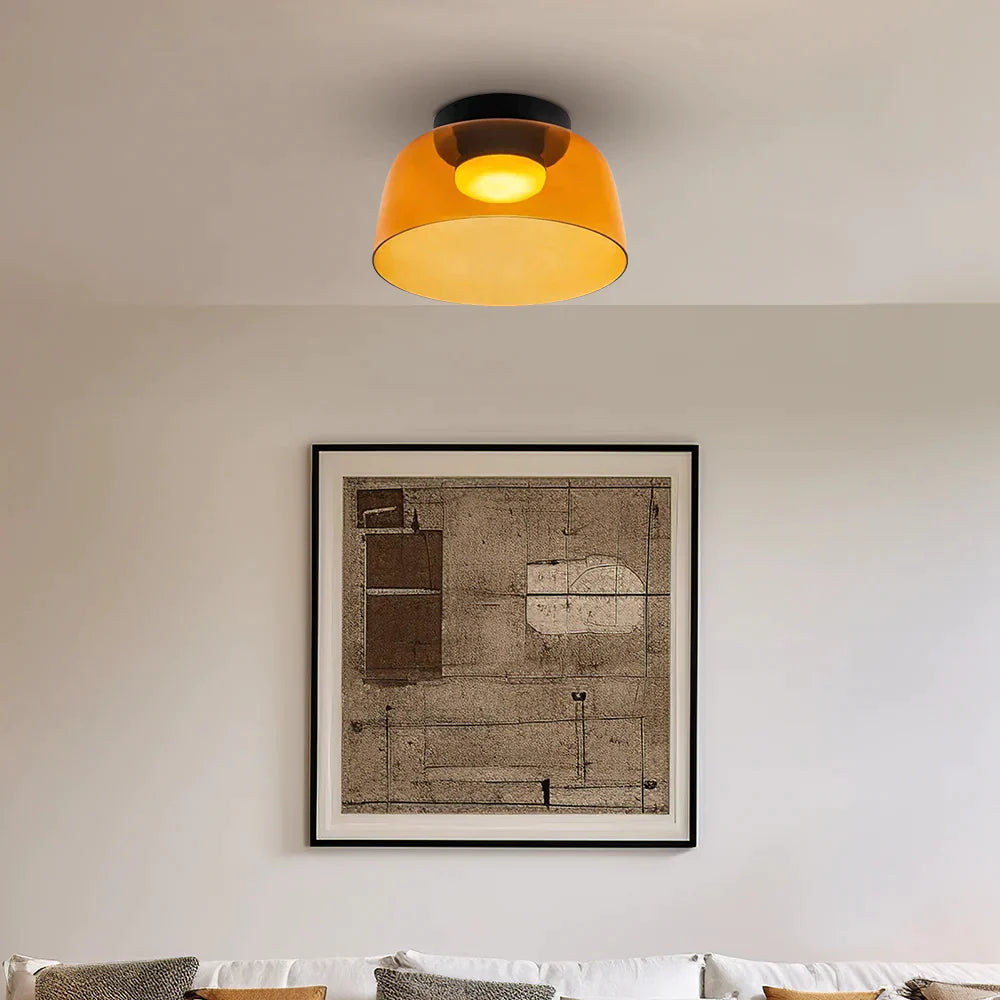 Morandi Modern LED Deckenleuchte Grün Glas Wohn/Schlafzimmer