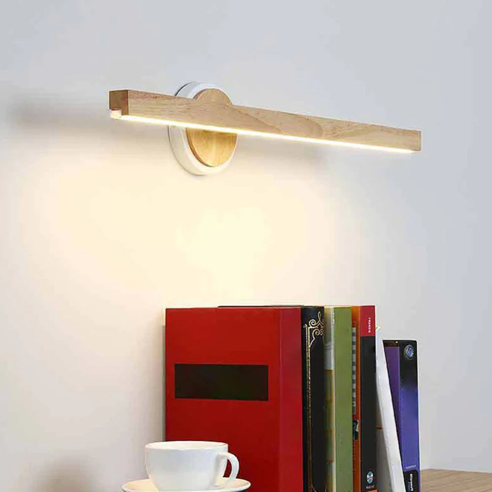 Ozawa Minimalistische LED Wandleuchte Schlafzimmer/Esszimmer Holz