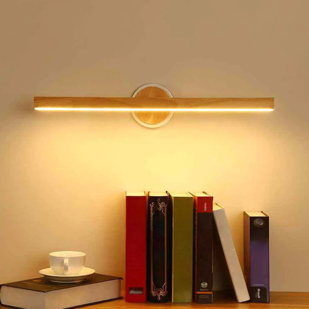 Ozawa Minimalistische LED Wandleuchte Schlafzimmer/Esszimmer Holz