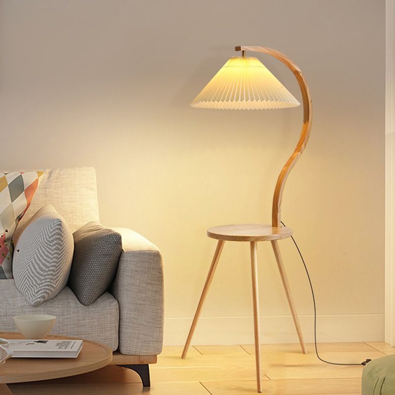 Ozawa Modern Plissierte Stehlampe, Acryl, Wohnzimmer/Schlafzimmer
