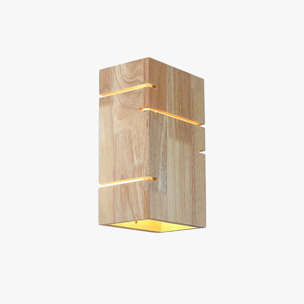 Ozawa Minimalistisch Modern LED Wandleuchte Rechteckig Holz Schlafzimmer Holz&Massivholz