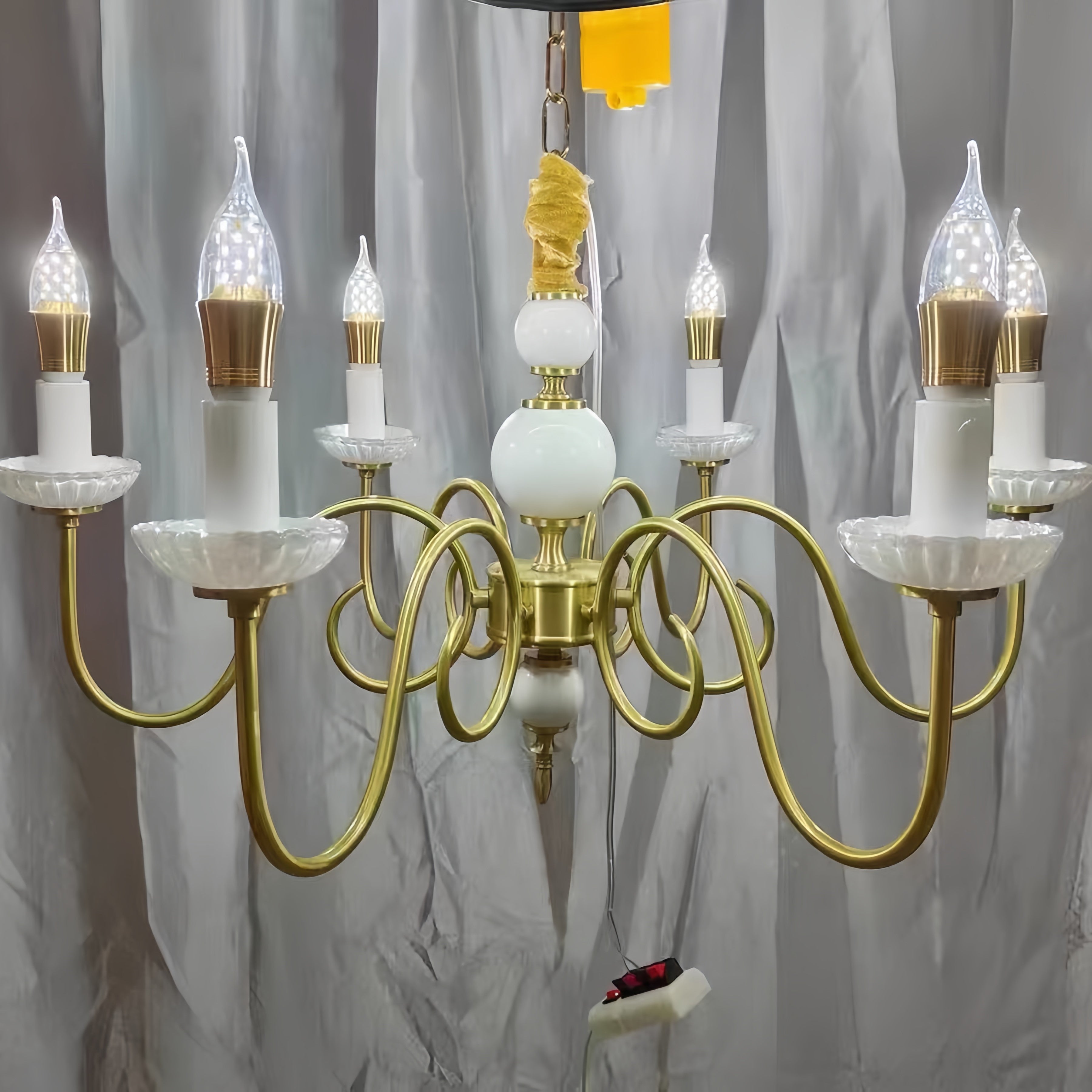 Silva Vintage LED Kerze Kronleuchter Keramik Schlafzimmer