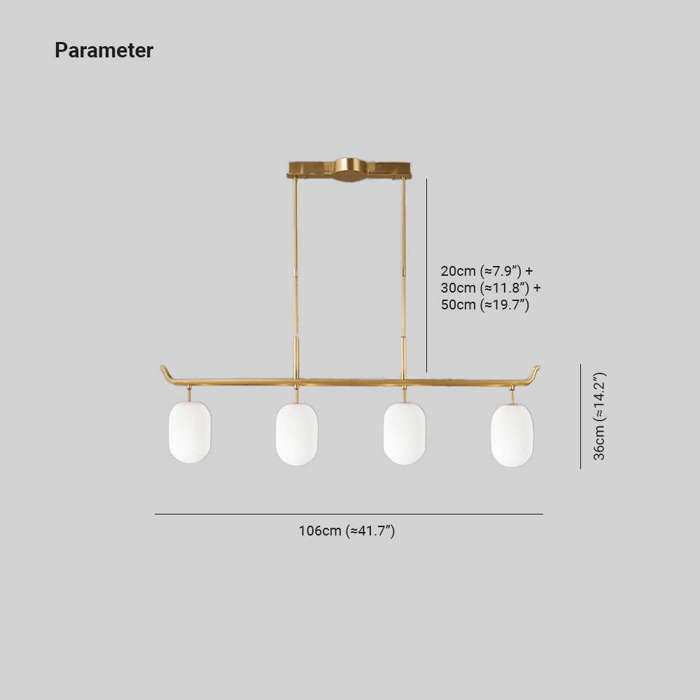 Valentina Moderne Kupfer Glas Linear Laterne Kronleuchter Esszimmer