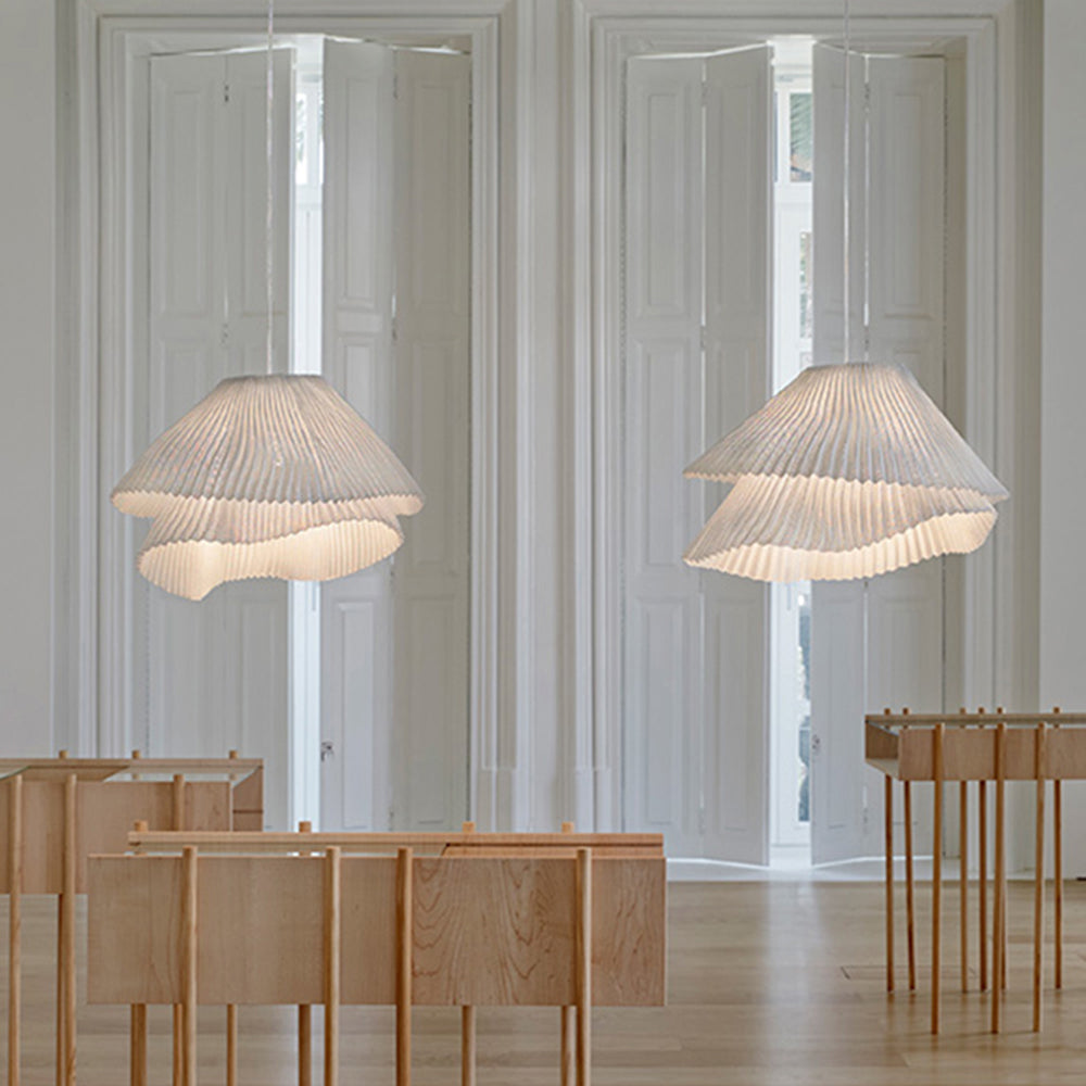Renée Minimalistisch Design LED Pendelleuchte Weiß Schlafzimmer/Esstisch Metall Textil