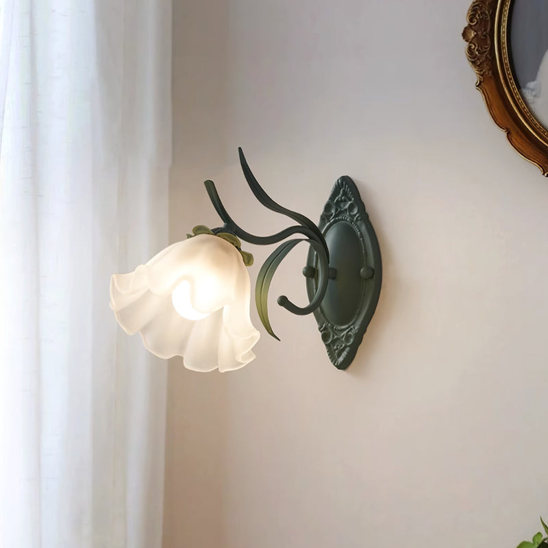 Lily Blume Metall Glas Wandleuchte Schlafzimmer Wohnzimmer