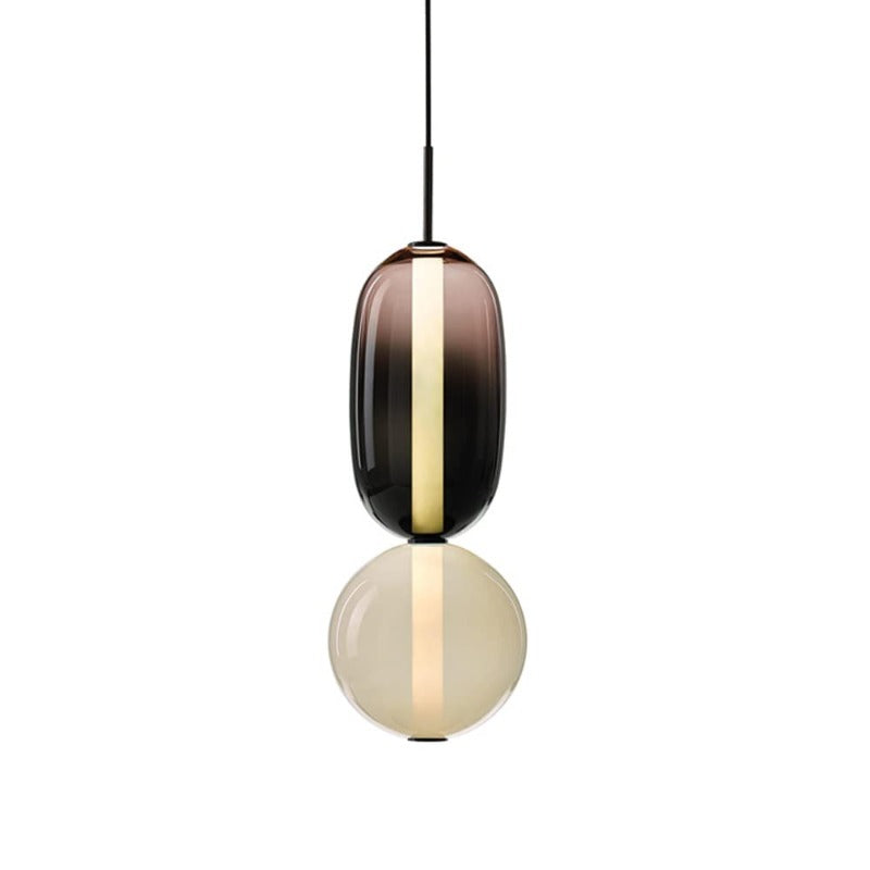 Morandi Modern Design LED Pendelleuchte Schwarz Glas Schlafzimmer