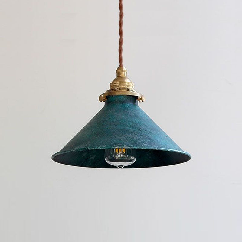 Alessio Vintage LED Rustikale Pendelleuchte aus Metall, blau, für Küche und Balkon