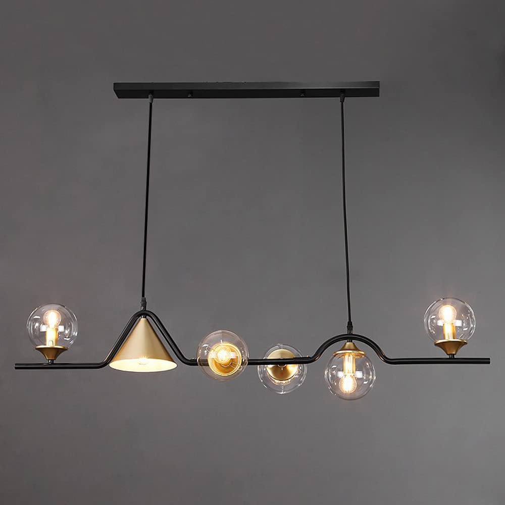 Edge Moderne LED Pendelleuchte Schwarz/Gold Glas Wohnzimmer/Schlafzimmer