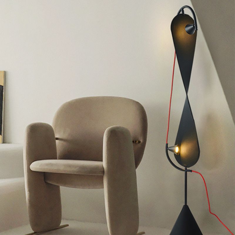 Salgado Modern Geometrische Stehlampe Schwarz Wohn/Schlafzimmer Metall
