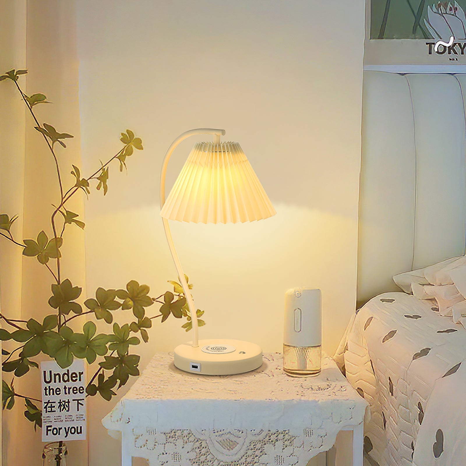 Ozawa Nordlux LED Tischlampe Weiß/Gelb Schlafzimmer/Arbeitszimmer