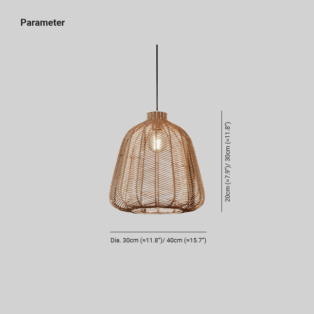 Muto Minimalistische Pendelleuchte LED Rattan Schlafzimmer/Bar