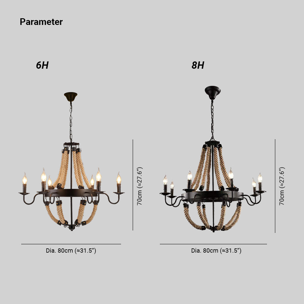 Epoch Industrial LED Pendelleuchte Metall/Seil Schwarz Wohnzimmer/Bar