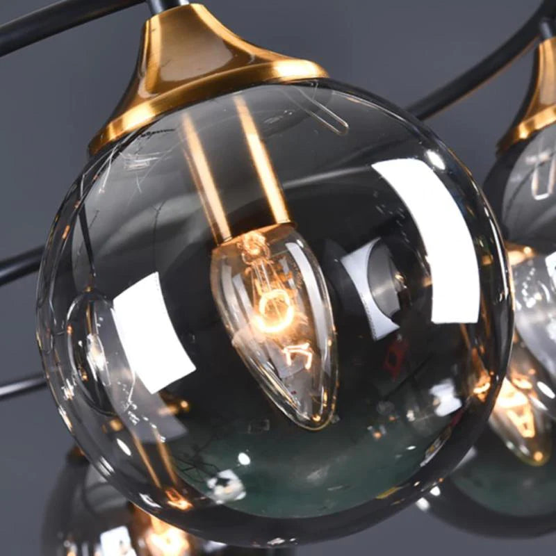 Valentina Modern LED Denkenleuchte Dimmbar Kugel Schwarz Ess/Wohnzimmer Glas