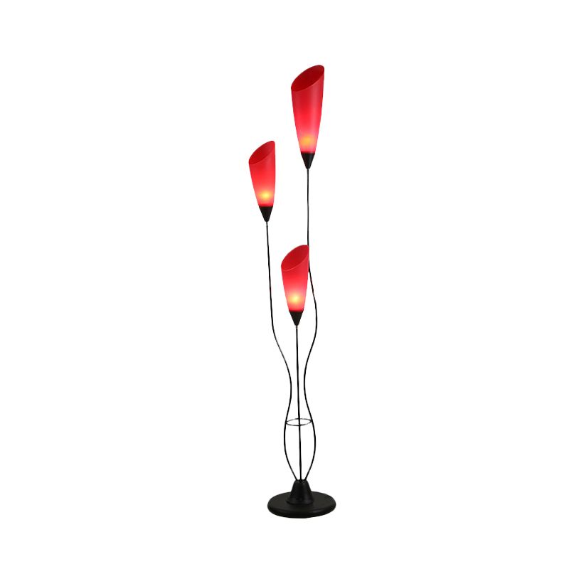 Valentina Modern Stehlampe, Glühbirne, Metall/Acryl, Rot, Schlafzimmer