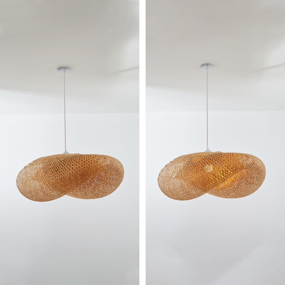 Boho LED Pendelleuchte Küche Rattan Las | Bambus Wohn/Esszimmer Sola