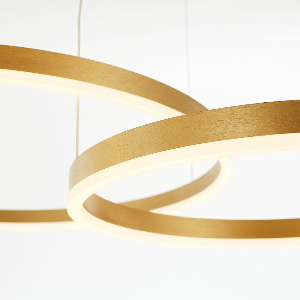 Arisha Moderne Ring Pendelleuchte Tir-Kreis Schwarz/Gold/Kaffee Metall Schlafzimmer