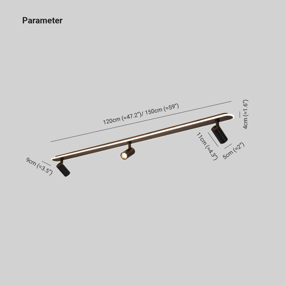 Haney Moderne LED Deckenleuchte, Mit Strahler, Metall/Acryl, Wohnzimmer