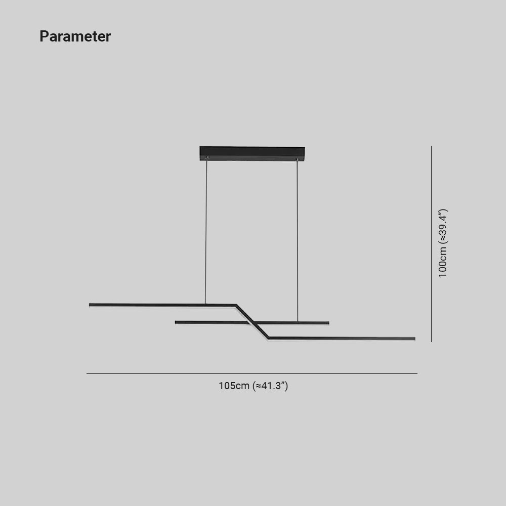 Louise Modern Minimalistische Parallel Gefaltete Lineare LED Pendelleuchte Wohn/Schlaf/EsszimmerSchwarz/Gold Dimmbar