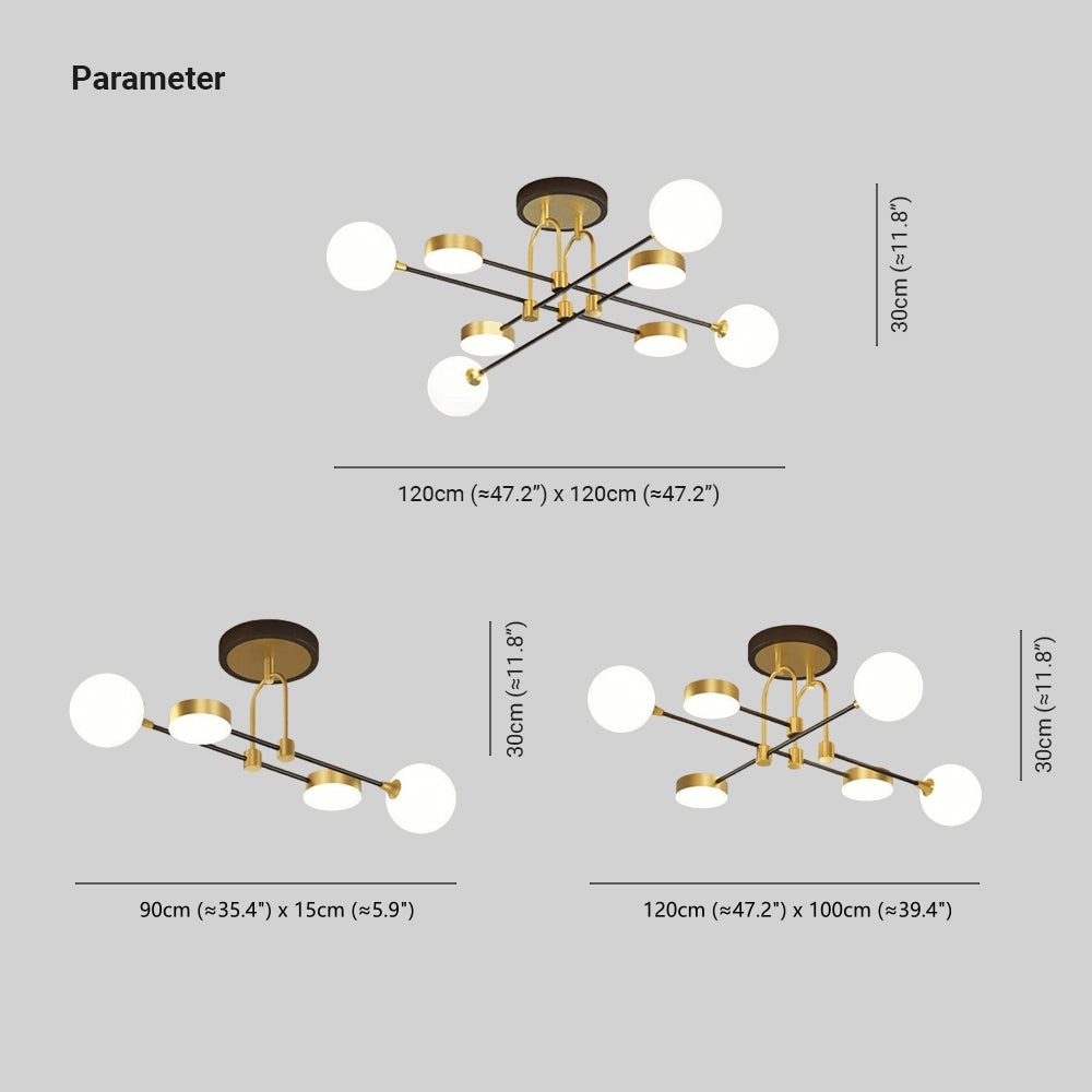 Valentina Modern LED Deckenleuchte Gold Schlafzimmer/Wohnzimmer Glas&Metall