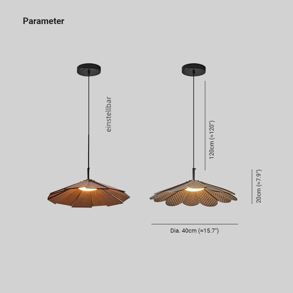 Ritta Vintage LED Pendelleuchte Walnussholz Schlafzimmer/Bar/Teezimmer