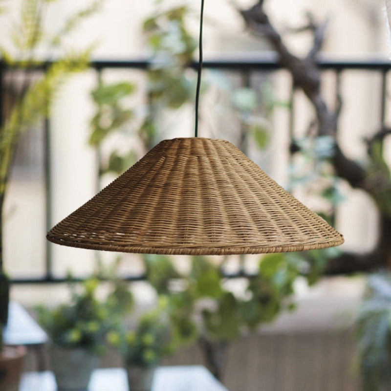 Muto Vintage Handgemacht LED Rattan Pendelleuchte Wohnzimmer