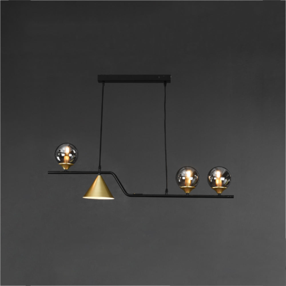 Edge Moderne LED Pendelleuchte Schwarz/Gold Glas Wohnzimmer/Schlafzimmer