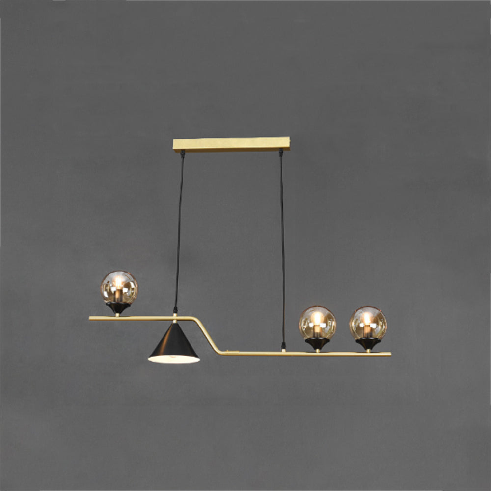 Edge Moderne LED Pendelleuchte Schwarz/Gold Glas Wohnzimmer/Schlafzimmer